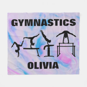 Girls Gymnastics Pastel Swirls Fleecefilt