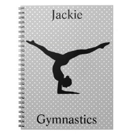 Girls Gymnastics Polka Dot-anteckningsbok Anteckningsbok