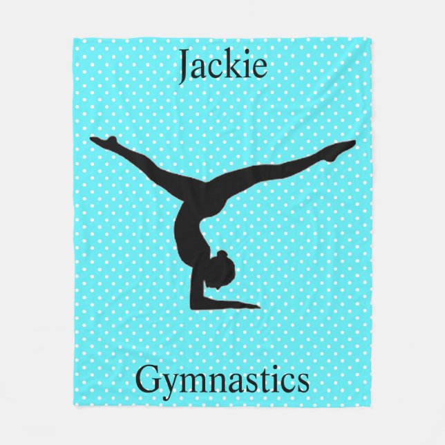 Girls Gymnastics Polka Dot Fleecefilt (Framsidan)