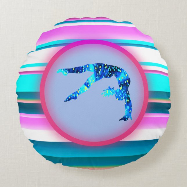 Girls Gymnastics, Power Tumbling, HandSpring Rund Kudde (Framsidan)