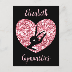 Girls Gymnastics Ro Guld Personlig Vykort