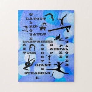 Girls Gymnastics Skills Crosswords Blue Pussel