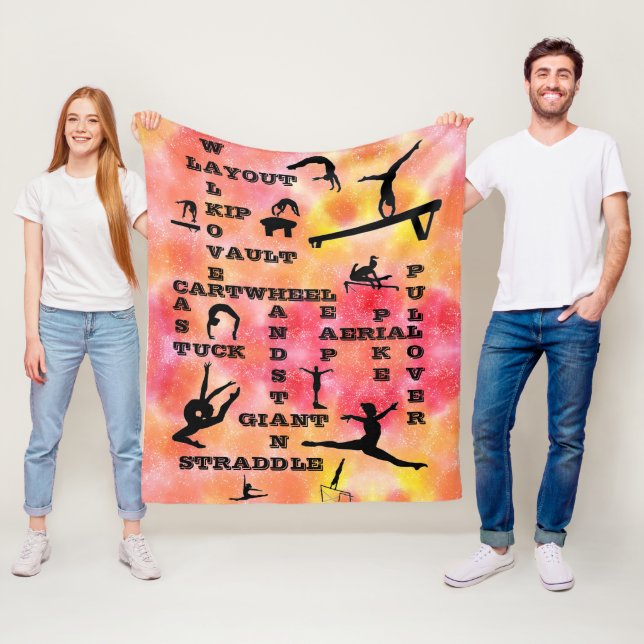Girls Gymnastics Skills Crosswords Bright Sunrise Fleecefilt (På plats)