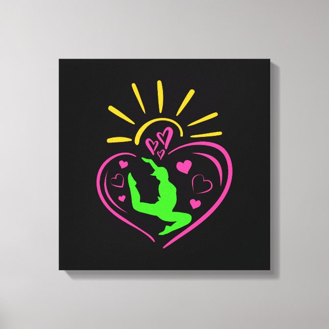 Girls Gymnastics - Summer Sunshine Heart Canvastryck (Framsida)