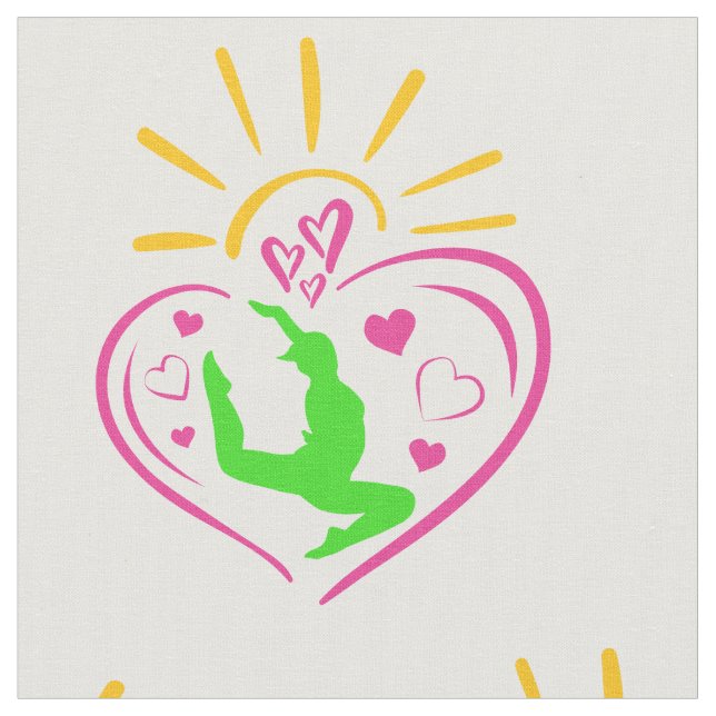 Girls Gymnastics - Summer Sunshine Heart Tyg (Närbild)