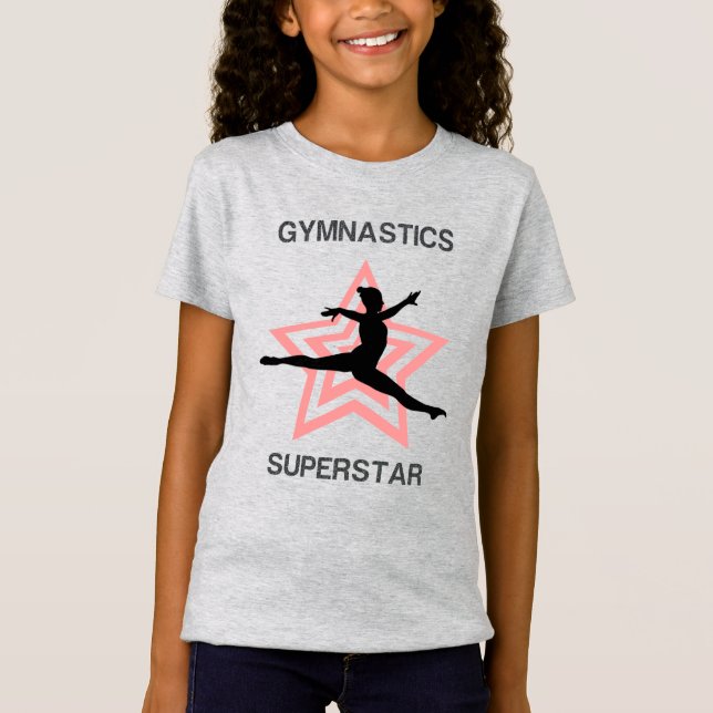 Girls Gymnastics Superstar Leap T-Shirt (Framsida)