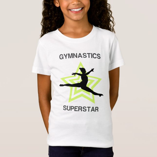 Girls Gymnastics Superstar Leap T-Shirt (Framsida)