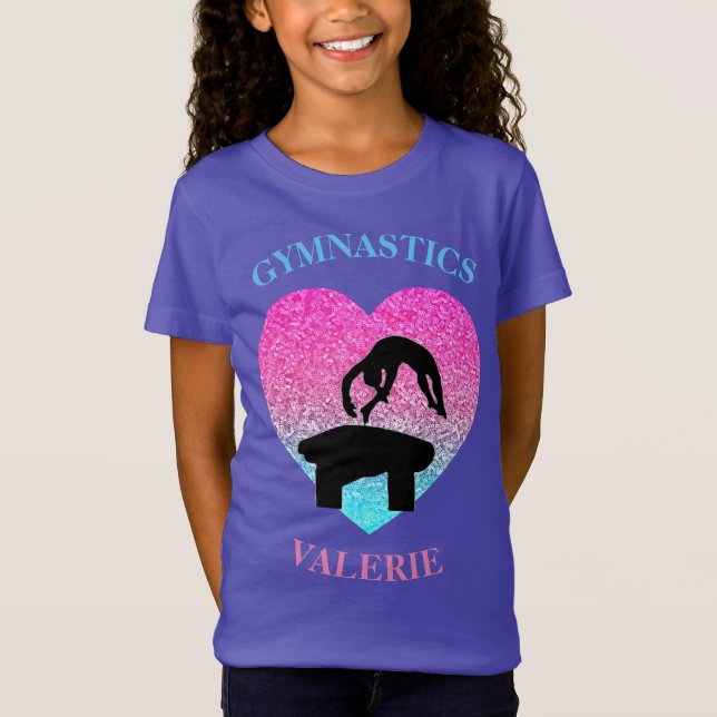 Girls Gymnastics T-Shirt for Gymnast - Vault (Framsida)