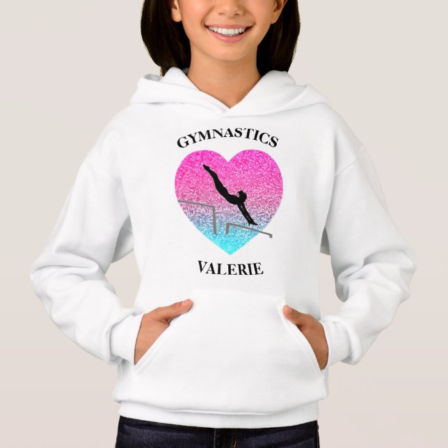 Girls Gymnastics Uneven Pub T Shirt (Framsida)