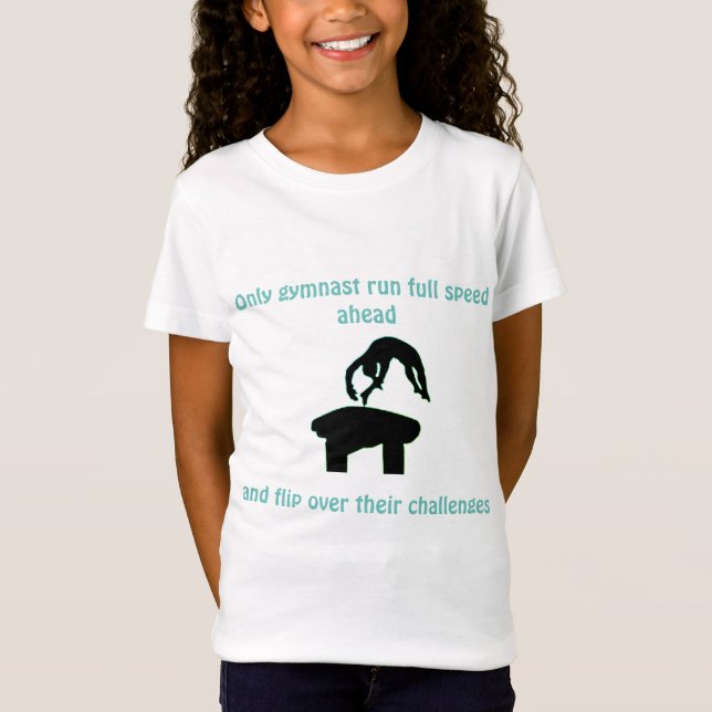 Girls Gymnastics Vault Personlig T-Shirt (Framsida)