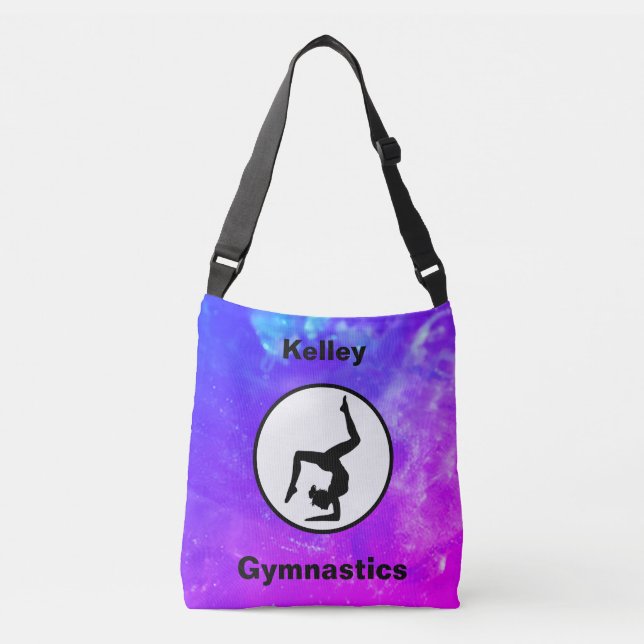 Girls Gymnastics Watercolor Tote Bag Axelväska (Framsida)