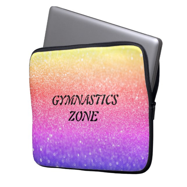 Girls Gymnastics Zon Gymnast Rainbow Gnistra Laptop Fodral (Framsidan Vänster)