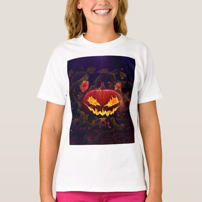 Girl's halloween pumpkin t-shirt (Framsida)