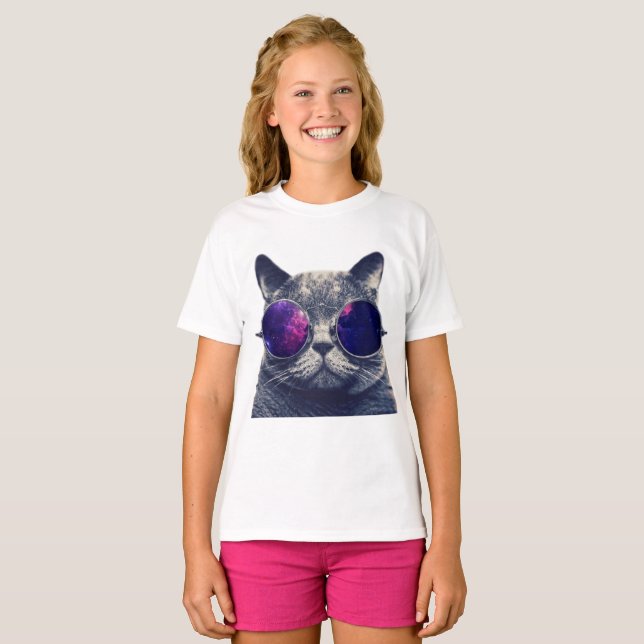 Girls Hanes TAGLESS® T-Shirt (Hel framsida)