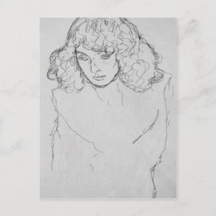 Girls head av Gustav Klimt Vykort