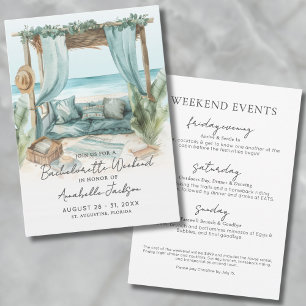 Girls Helg Blue Beach Bachelorette Party Inbjudningar