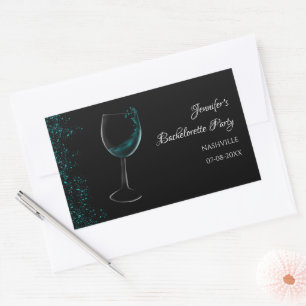 Girls helg blue Mocktail bachelorette Party Rektangulärt Klistermärke