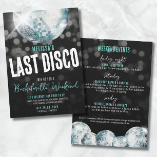 Girls Helg Last Disco Bachelorette Inbjudningar