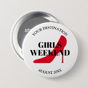 Girls helg resa bachelorette Party red sko Knapp