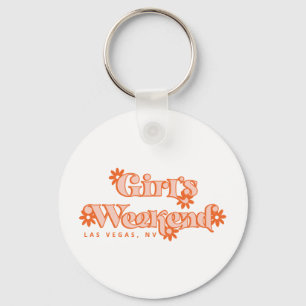 Girls Helg Retro Modern Bachelorette Party Nyckelring