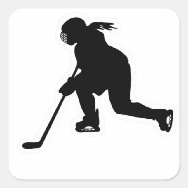 Girls hockey fyrkantigt klistermärke (Framsida)