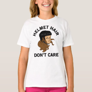 Girls Hockey Helmet Hair aktar inte Brunette T Shirt