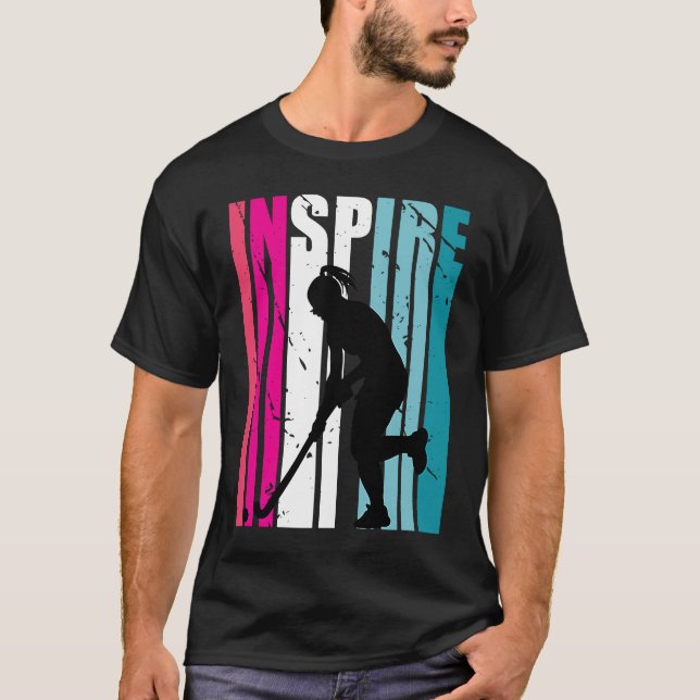 Girls Hockey Inspire Coach Hockey Retro Fält Hock T Shirt (Framsida)