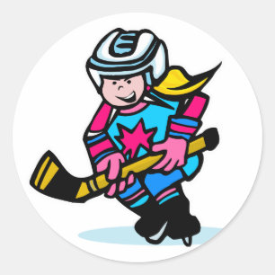 Girls Hockey Runt Klistermärke