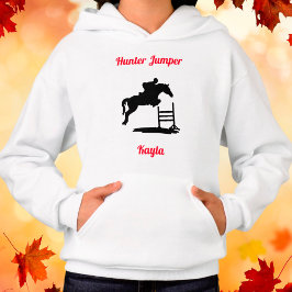 Girls Horse Hunter Jumper Equestrian Hoodie T Shirt