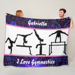 Girls I Kärlek Gymnastics Fleece Blanket for Gymna