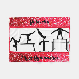 Girls I Kärlek Gymnastics Fleece Blanket for Gymna
