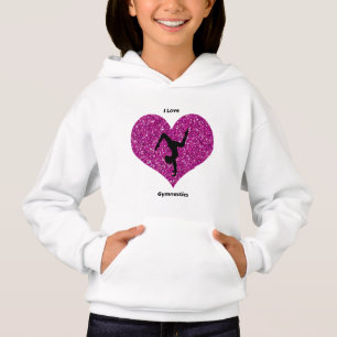 Girls I Kärlek Gymnastics Glitter Heart T-Shirt