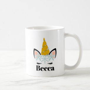 Girls Ice Queen Unicorn Gems Anpassat namn jul Kaffemugg