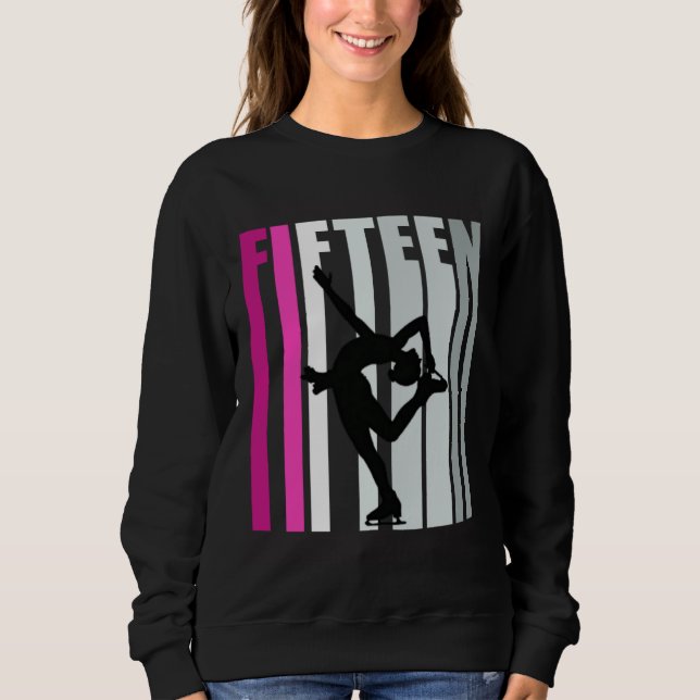 Girls Ice Skating Birthday 15th Ice Skater Queen F T Shirt (Framsida)
