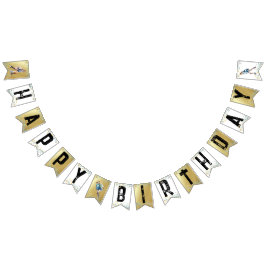 Girls Ice Skating Ice Hockey Grattis på födelsedag Vimplar