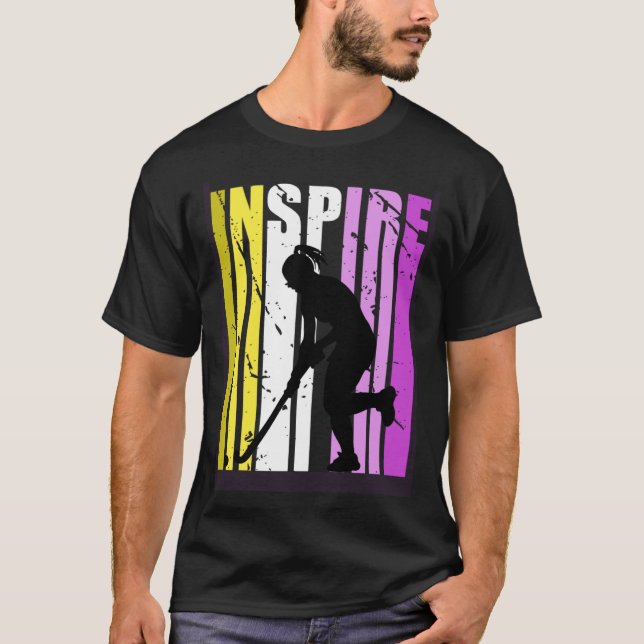 Girls Inspire Hockey Coach Birthday Coaching Fan I T Shirt (Framsida)