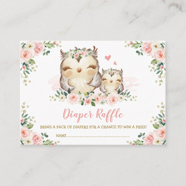 Girls Jungle Safari Vilda djur Diaper Raffle Tilläggskort (Framsida)