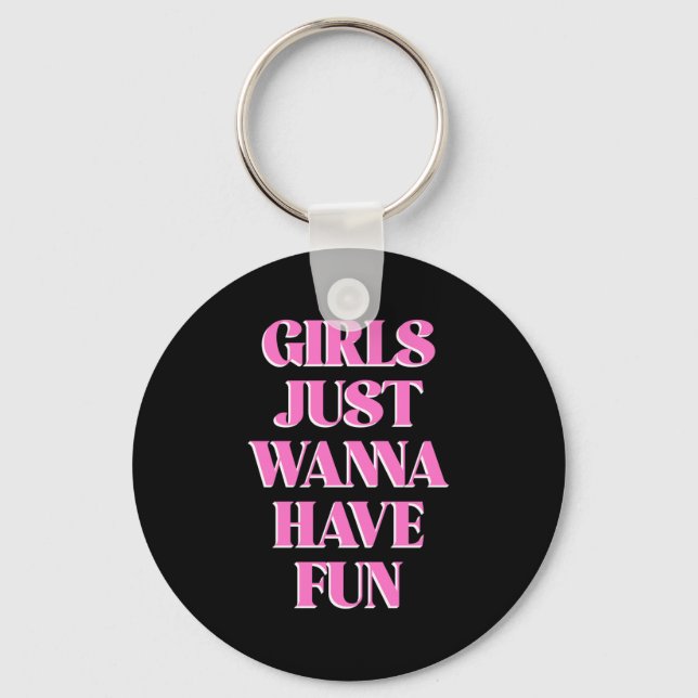 Girls Just W Have Fun Long Sleeve  Nyckelring (Framsida)