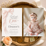 Girls Just Wanna be One Photo Bow 1st Birthday Inbjudningar<br><div class="desc">Adorable Girls Just Wanna Be One photo first birthday invitation featuring a sweet pink bow themed design. Perfect for celebrating a baby girl turning one with a playful and stylish party. The photo feature adds a personal touch to your bow themed birthday celebration. Editable text and photo. Print ready layout....</div>