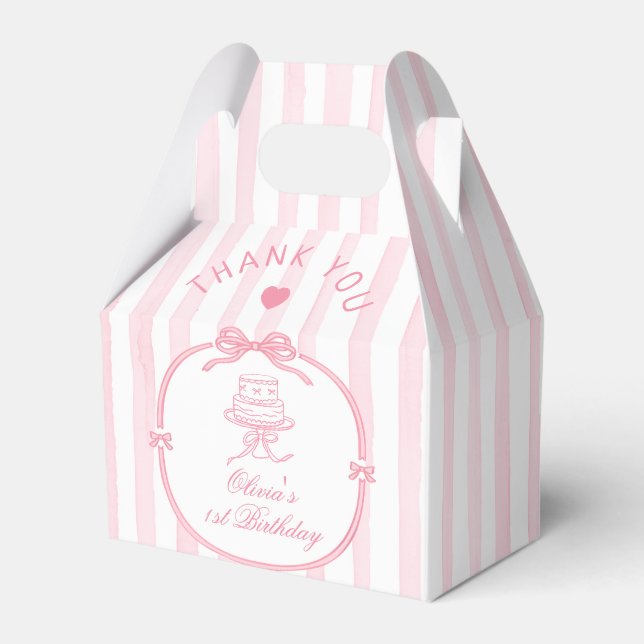 Girls Just Wanna be One Pink Bow Thank You Presentaskar (Framsidan Sidan)