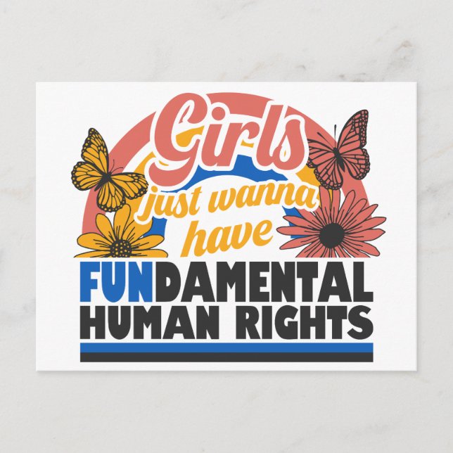Girls Just Wanna Have Fundamental Rights Vykort (Framsida)