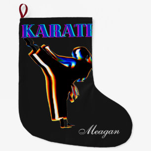 Girls Karate Abstrakt Blur Stor Julstrumpa