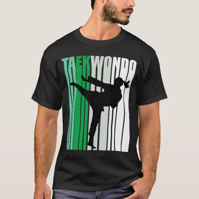 Girls Karate Blue Orange Färg Boyish Tomboy Daug T Shirt (Framsida)