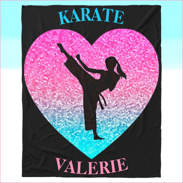 Girls Karate Fleece Blanket (Skapare uppladdad)