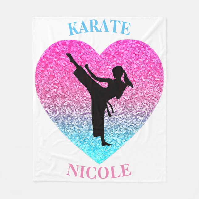 Girls Karate Fleece Blanket (Framsidan)