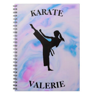 Girls Karate Pastel Swirl Anteckningsbok