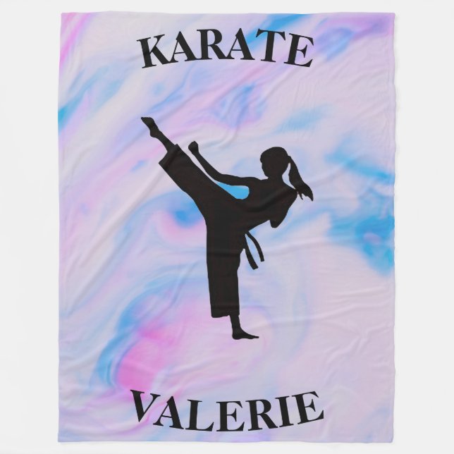 Girls Karate Pastel Swirl Fleecefilt (Framsidan)