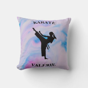 Girls Karate Pastel Swirl Kudde