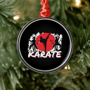 Girls Karate - Patriotic Japan-tema Julgransprydnad Metall