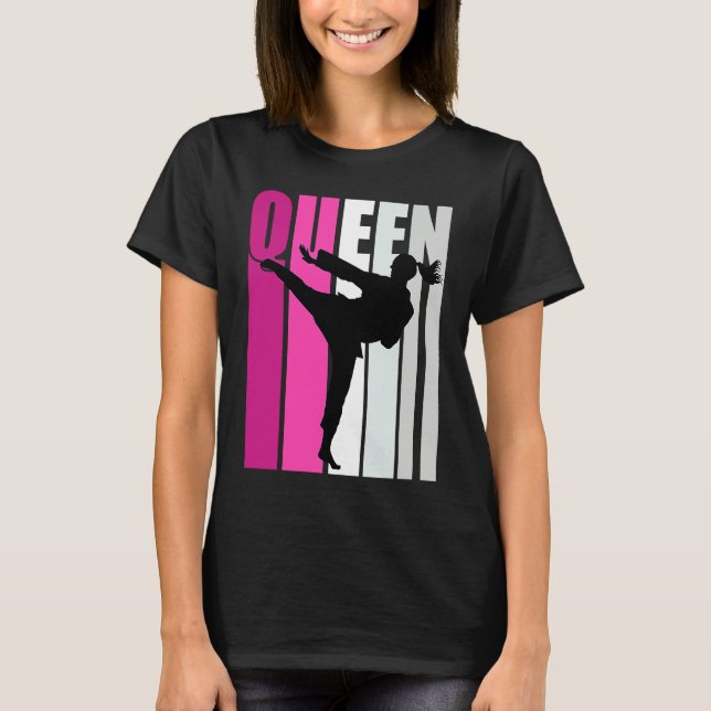 Girls Karate Queen Cool Teenagers Fan Enthusiast W T Shirt (Framsida)